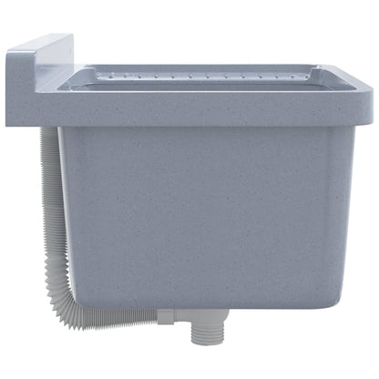 Lavabo a Parete Grigio 50x35x24 cm in Resina - homemem39