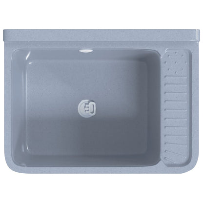 Lavabo a Parete Grigio 50x35x24 cm in Resina | homemem39