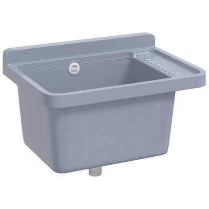 Lavabo a Parete Grigio 50x35x24 cm in Resina - homemem39