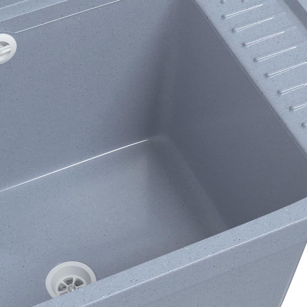 Lavabo a Parete Grigio 50x35x24 cm in Resina | homemem39