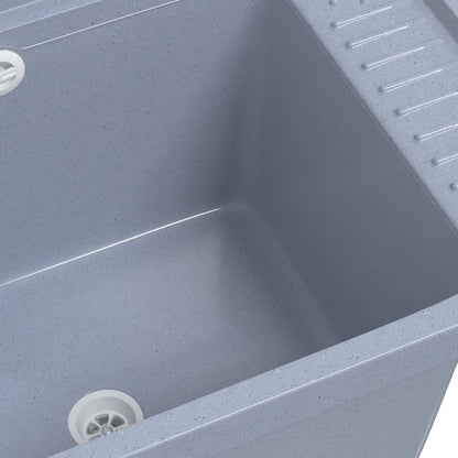 Lavabo a Parete Grigio 50x35x24 cm in Resina - homemem39