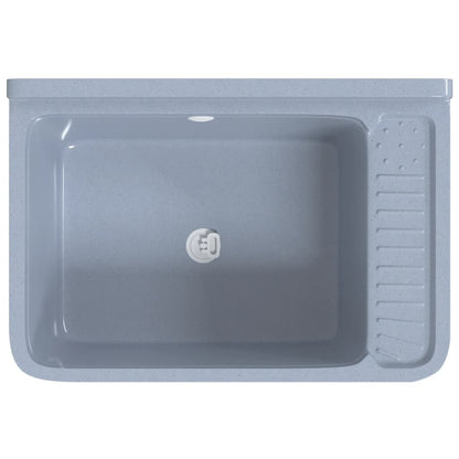 Lavabo a Parete Grigio 60x40x28 cm in Resina