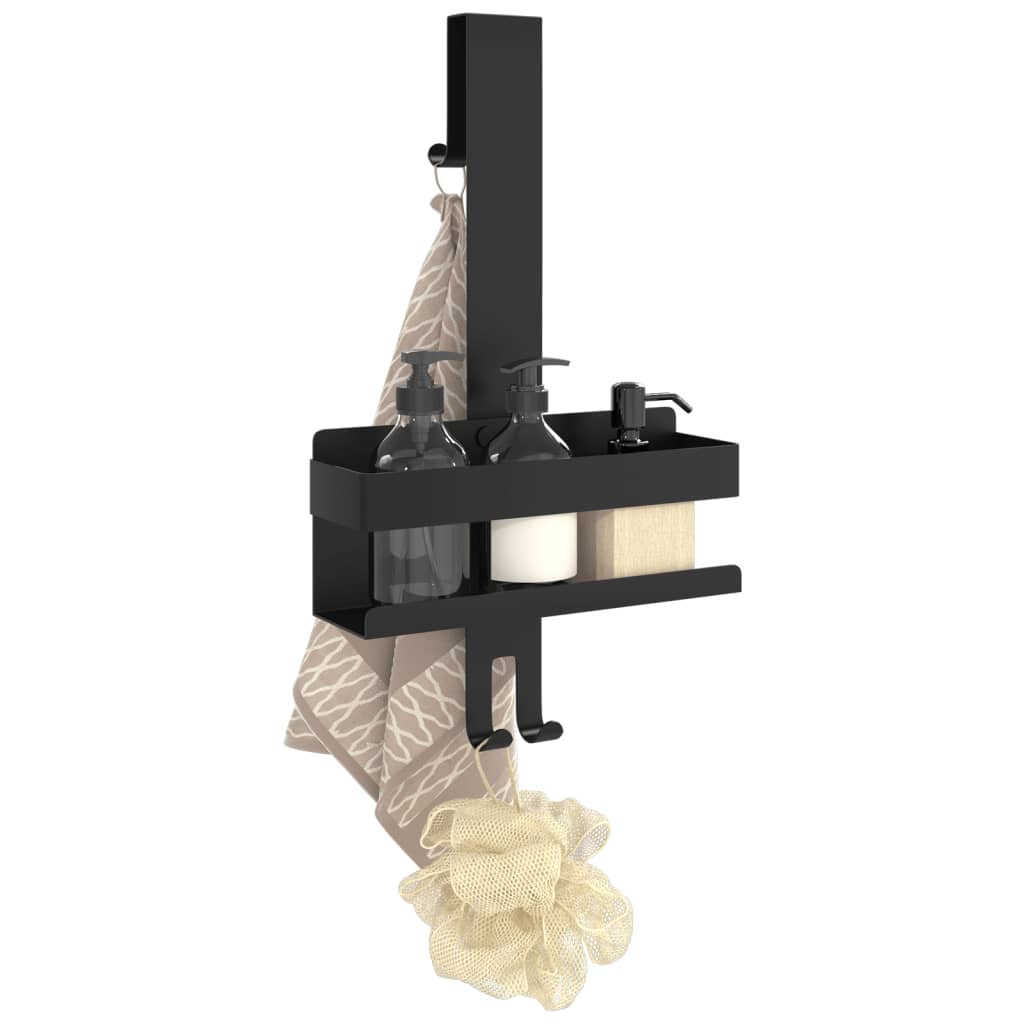 Mensola Doccia Pensile Nero Opaco Acciaio Inox 304 Spazzolato - homemem39