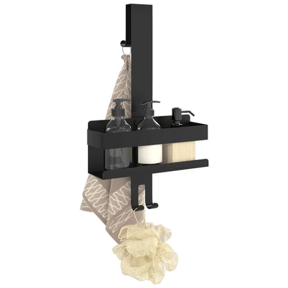 Mensola Doccia Pensile Nero Opaco Acciaio Inox 304 Spazzolato - homemem39