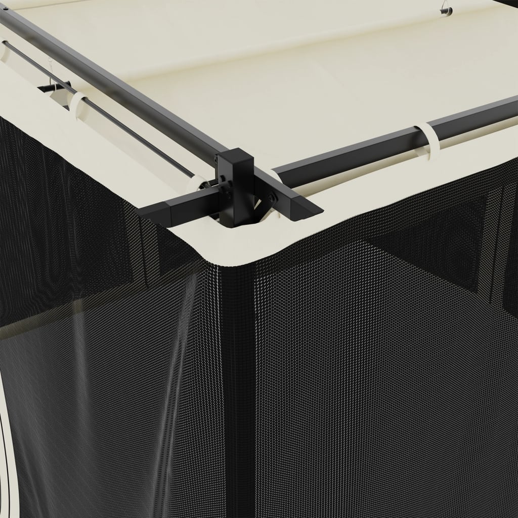 Gazebo con Pareti in Rete Crema 3x3 m in Acciaio | homemem39