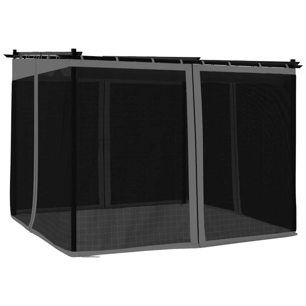 Gazebo con Pareti in Rete Antracite 3x3 m in Acciaio | homemem39