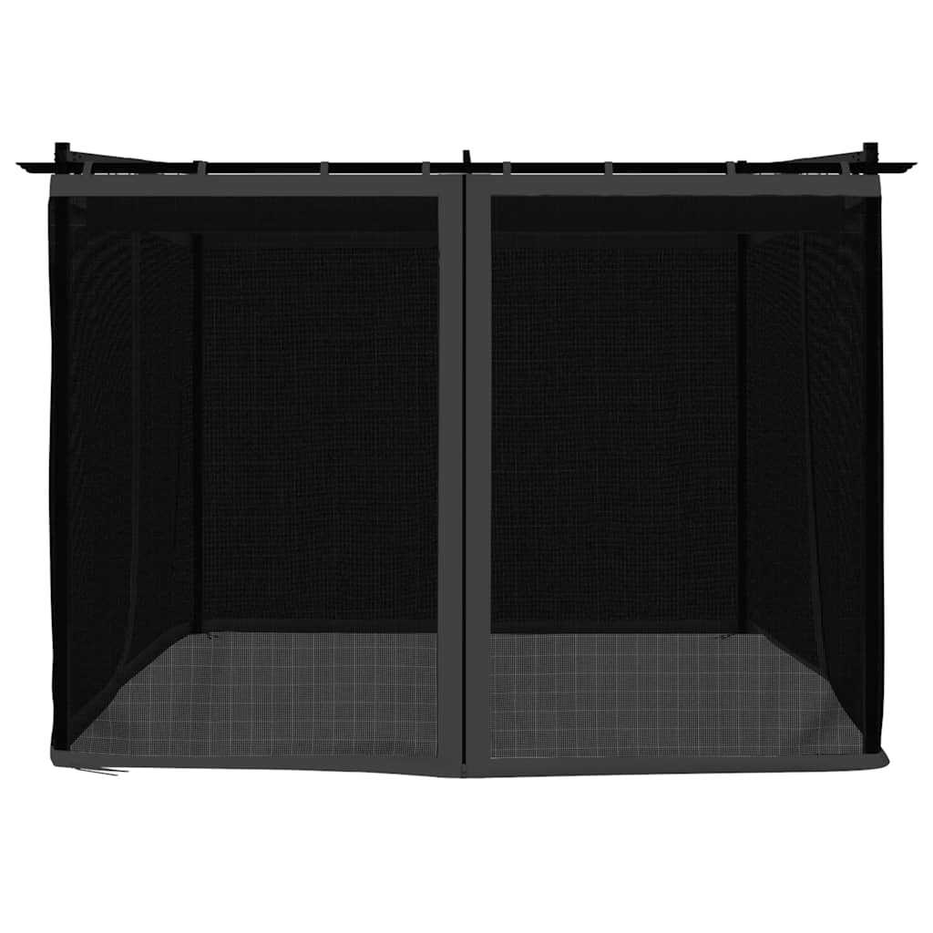 Gazebo con Pareti in Rete Antracite 3x3 m in Acciaio