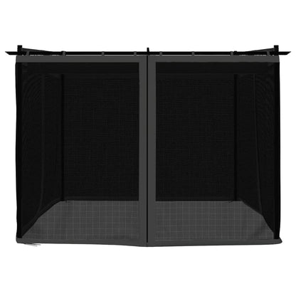 Gazebo con Pareti in Rete Antracite 3x3 m in Acciaio