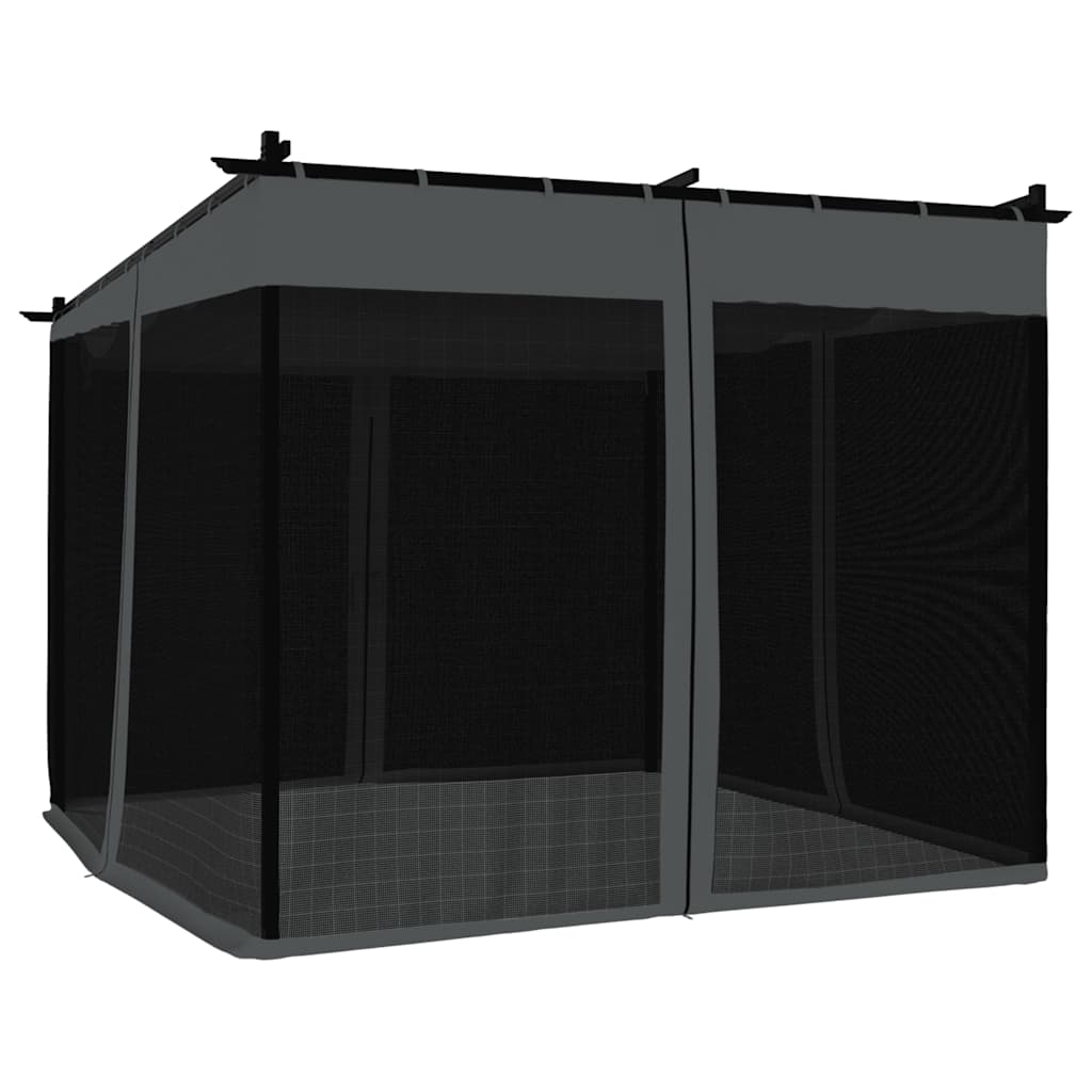 Gazebo con Pareti in Rete Antracite 3x3 m in Acciaio | homemem39