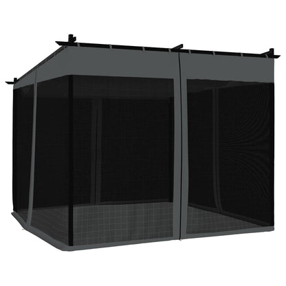 Gazebo con Pareti in Rete Antracite 3x3 m in Acciaio | homemem39