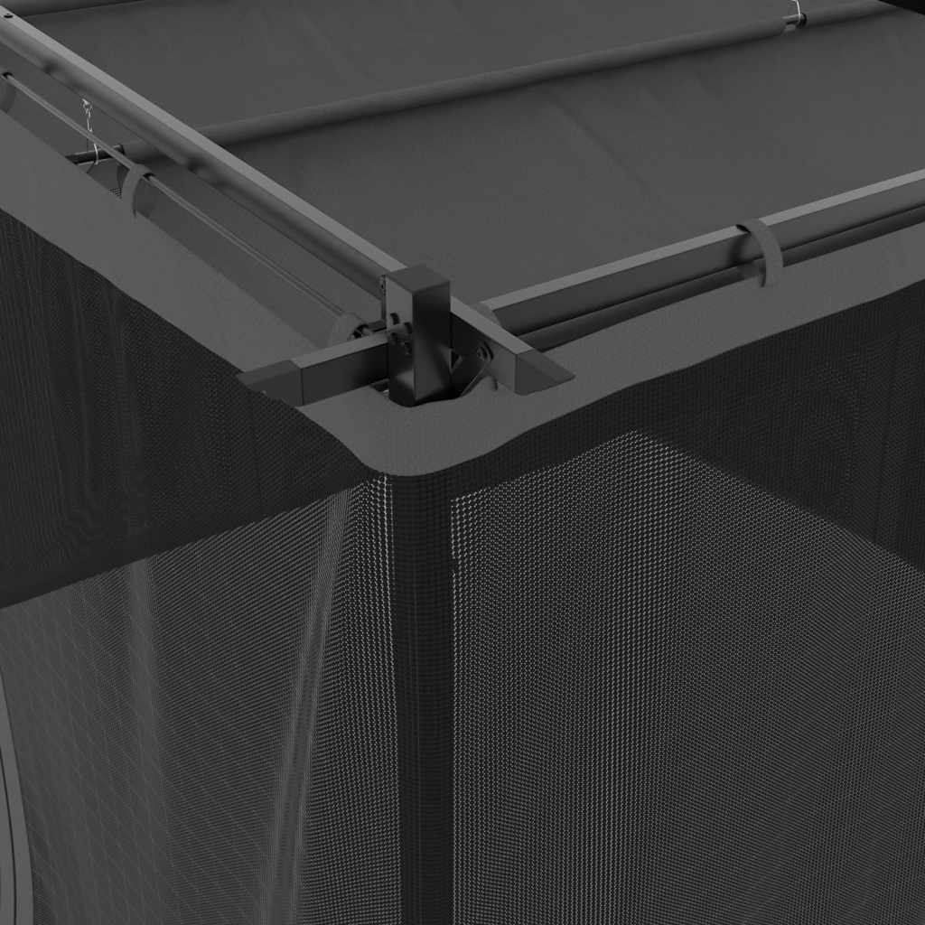 Gazebo con Pareti in Rete Antracite 3x3 m in Acciaio | homemem39