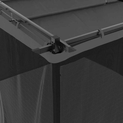 Gazebo con Pareti in Rete Antracite 3x3 m in Acciaio