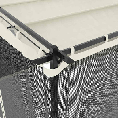 Gazebo con Pareti in Rete Crema 4x3 m in Acciaio | homemem39
