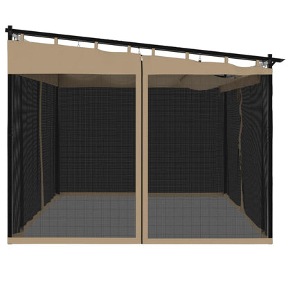 Gazebo con Pareti in Rete Tortora 4x3 m in Acciaio | homemem39