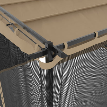 Gazebo con Pareti in Rete Tortora 4x3 m in Acciaio | homemem39