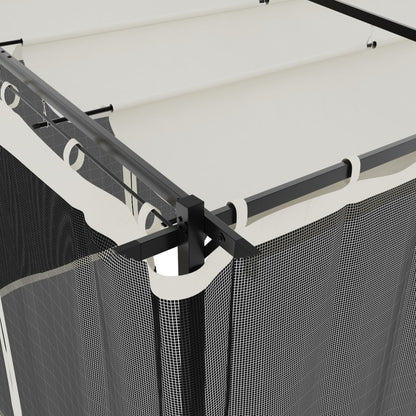 Gazebo con Pareti in Rete Crema 6x3 m in Acciaio | homemem39