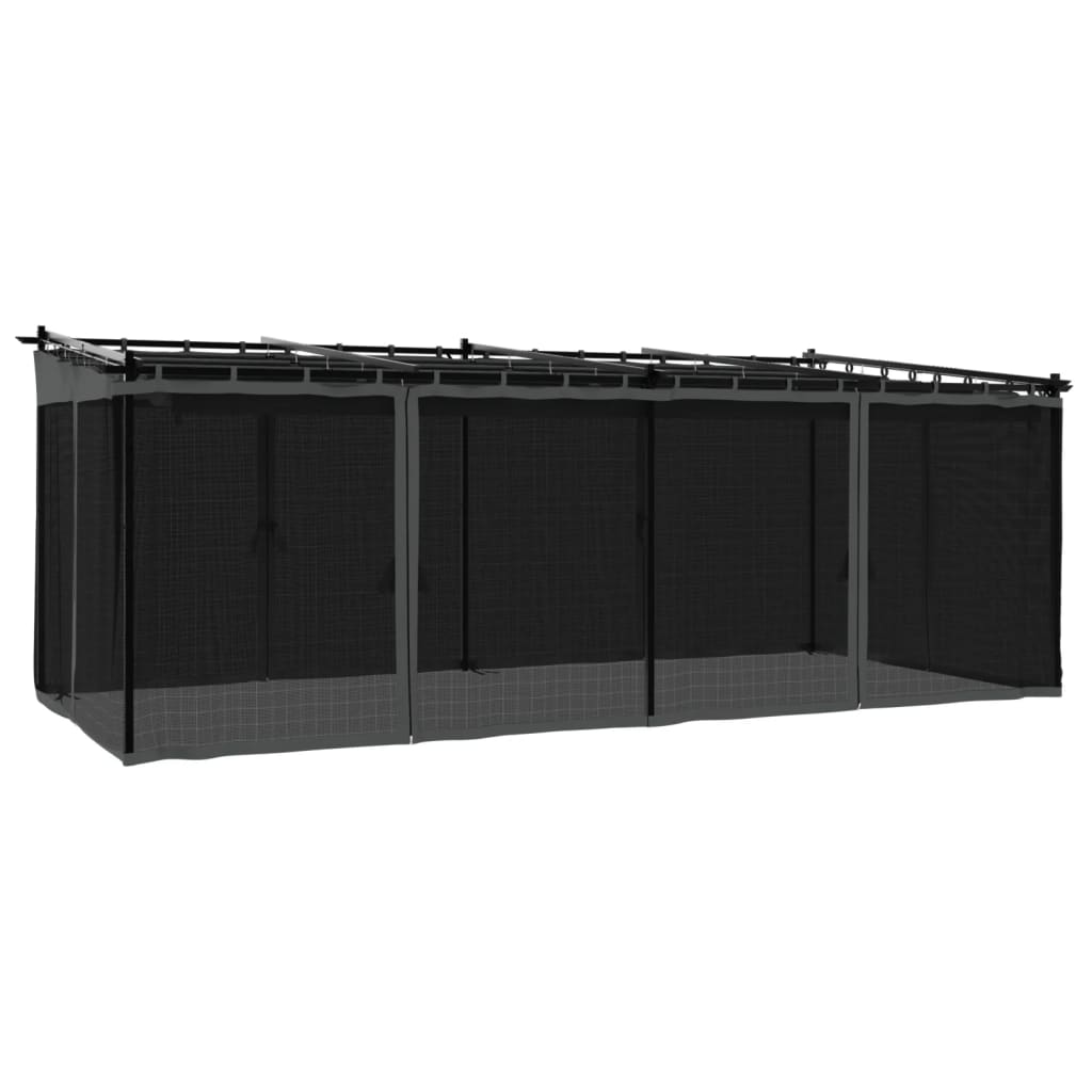 Gazebo con Pareti in Rete Antracite 6x3 m in Acciaio | homemem39