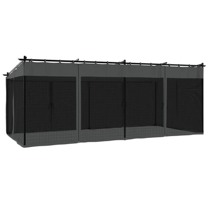 Gazebo con Pareti in Rete Antracite 6x3 m in Acciaio | homemem39