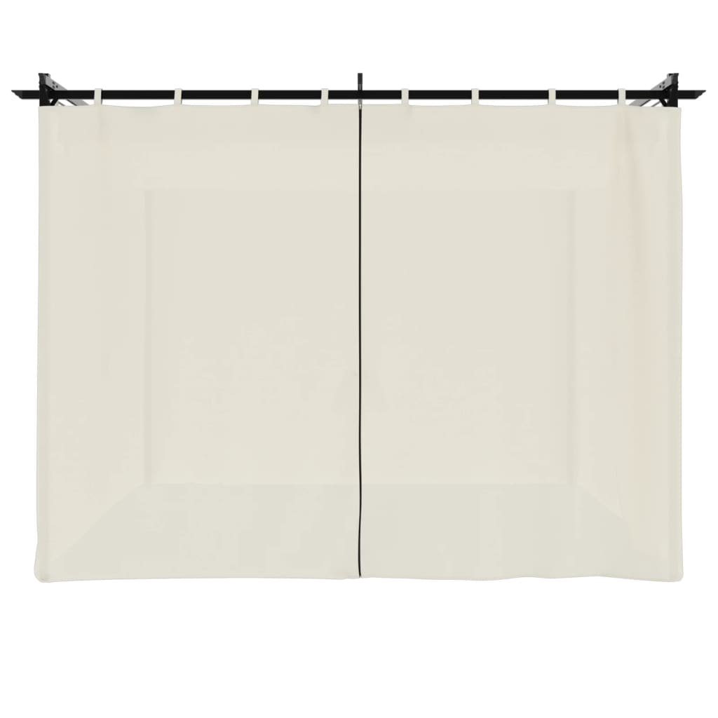 Gazebo con Tende Crema 3x3 m in Acciaio