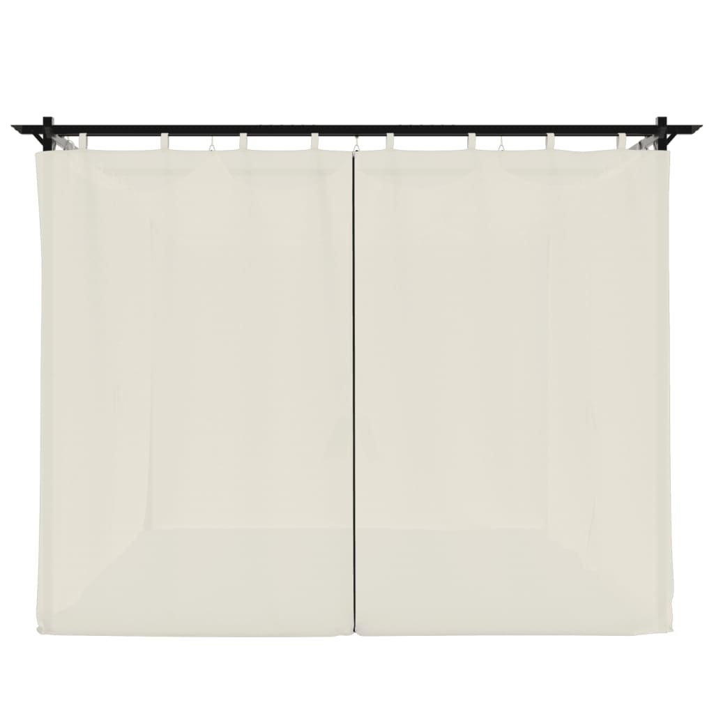 Gazebo con Tende Crema 3x3 m in Acciaio | homemem39