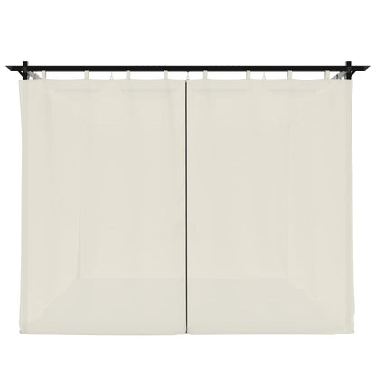 Gazebo con Tende Crema 3x3 m in Acciaio | homemem39