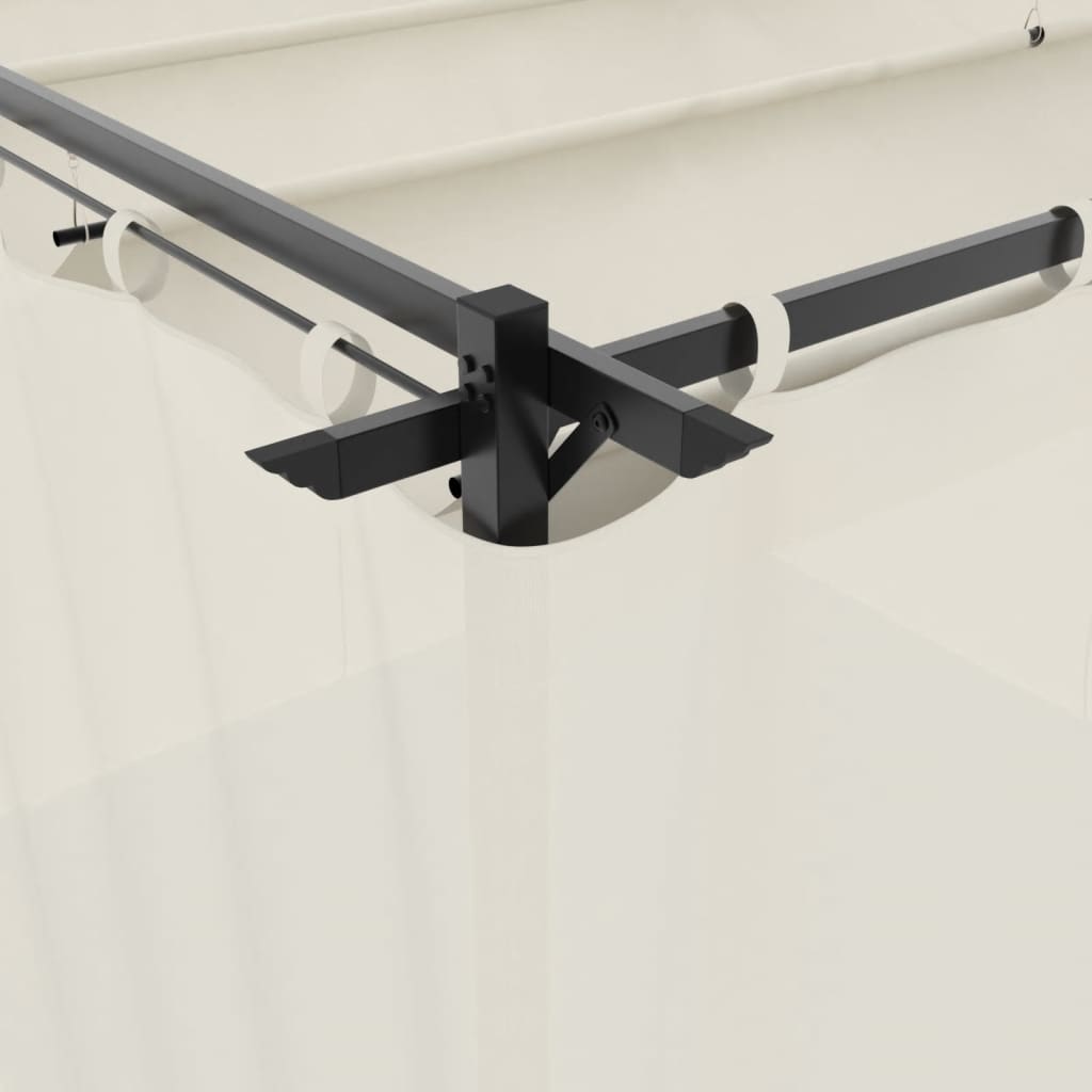 Gazebo con Tende Crema 3x3 m in Acciaio | homemem39