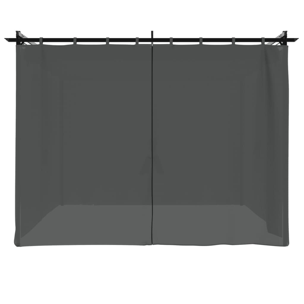 Gazebo con Tende Antracite 3x3 m in Acciaio