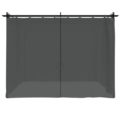 Gazebo con Tende Antracite 3x3 m in Acciaio