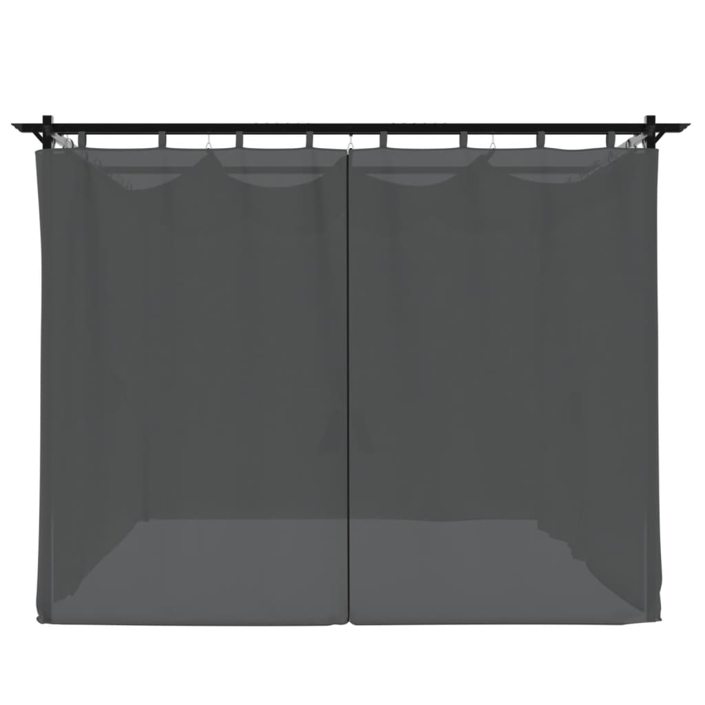 Gazebo con Tende Antracite 3x3 m in Acciaio | homemem39