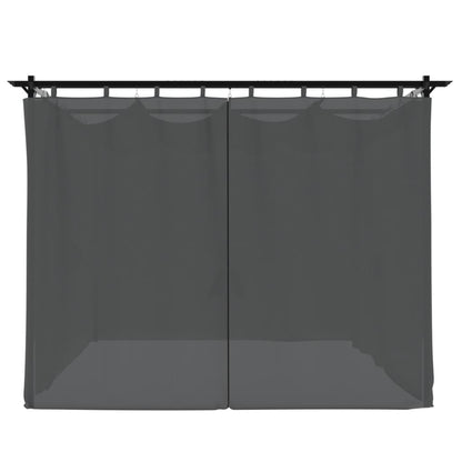 Gazebo con Tende Antracite 3x3 m in Acciaio | homemem39
