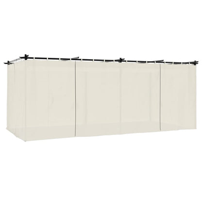 Gazebo con Tende Crema 6x3 m in Acciaio | homemem39