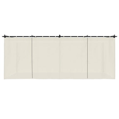 Gazebo con Tende Crema 6x3 m in Acciaio