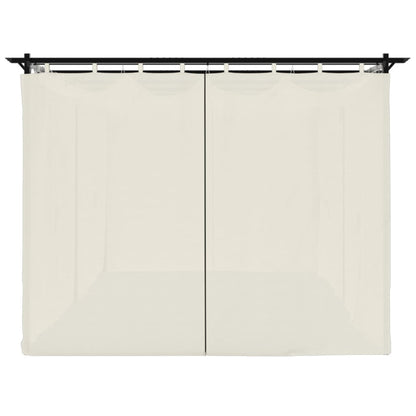 Gazebo con Tende Crema 6x3 m in Acciaio | homemem39