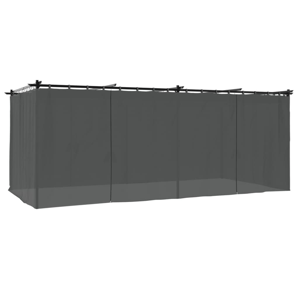 Gazebo con Tende Antracite 6x3 m in Acciaio | homemem39