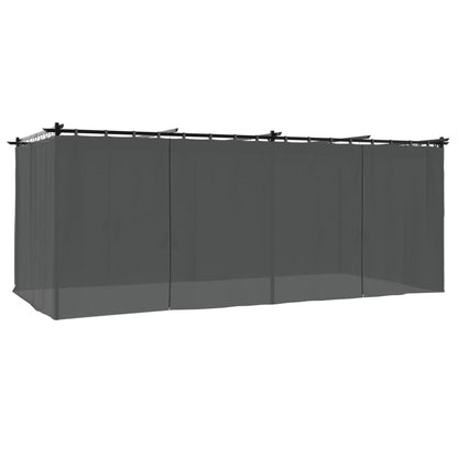 Gazebo con Tende Antracite 6x3 m in Acciaio | homemem39