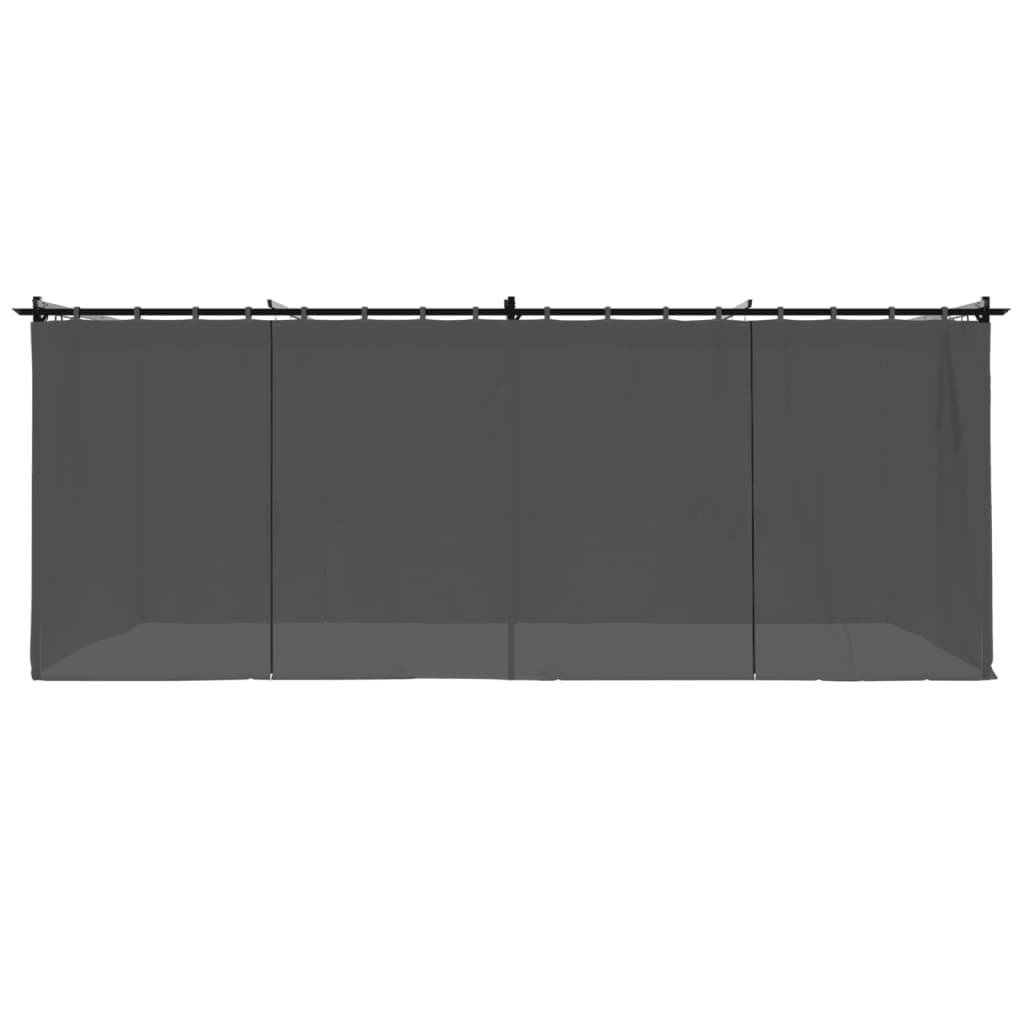 Gazebo con Tende Antracite 6x3 m in Acciaio