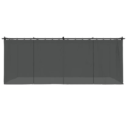 Gazebo con Tende Antracite 6x3 m in Acciaio