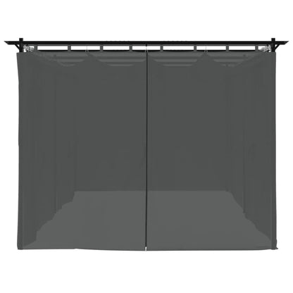 Gazebo con Tende Antracite 6x3 m in Acciaio | homemem39