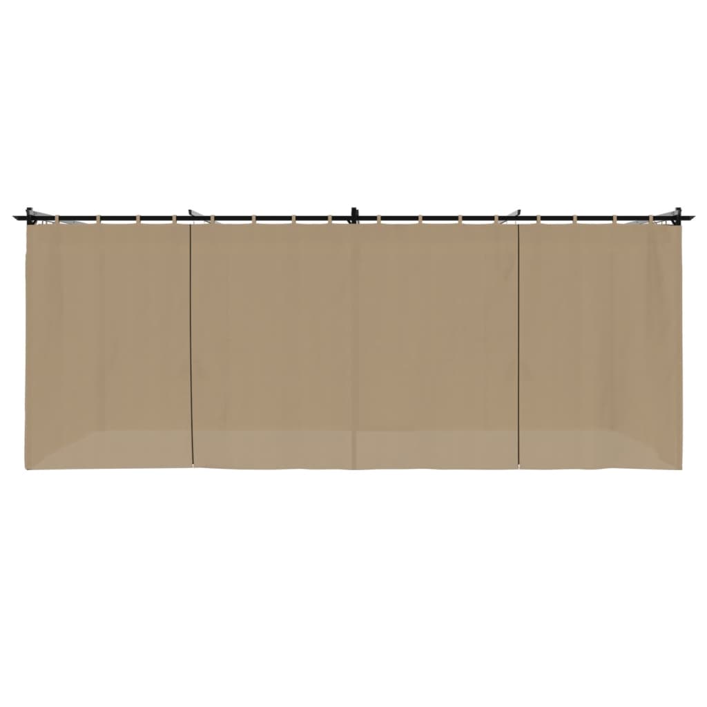 Gazebo con Tende Tortora 6x3 m in Acciaio