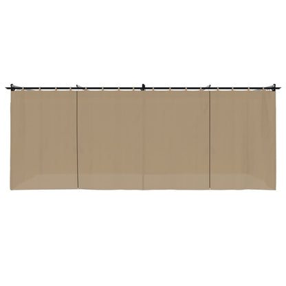Gazebo con Tende Tortora 6x3 m in Acciaio