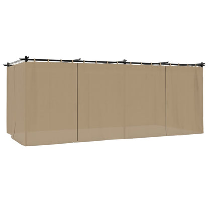 Gazebo con Tende Tortora 6x3 m in Acciaio | homemem39