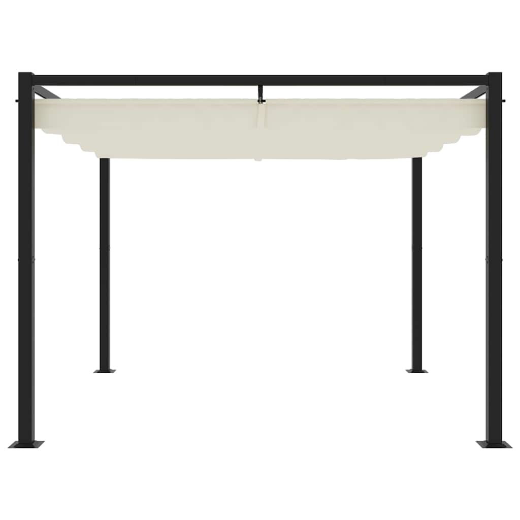 Gazebo da Giardino con Tetto Retrattile Crema 3x3m in Acciaio | homemem39