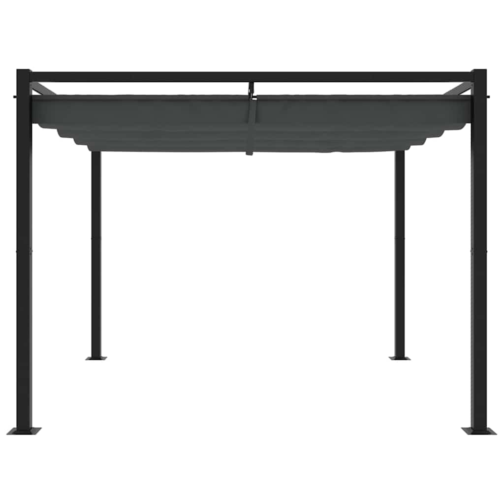 Gazebo da Giardino con Tetto Retrattile Antracite 3x3 m Acciaio | homemem39