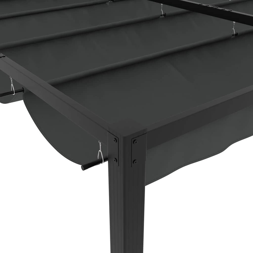 Gazebo da Giardino con Tetto Retrattile Antracite 3x3 m Acciaio | homemem39