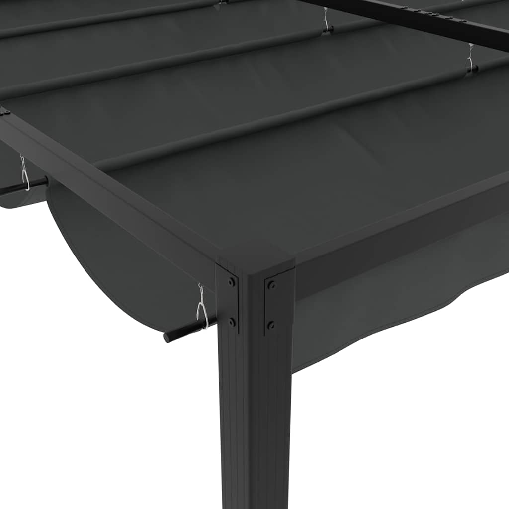 Gazebo da Giardino con Tetto Retrattile Antracite 3x3 m Acciaio