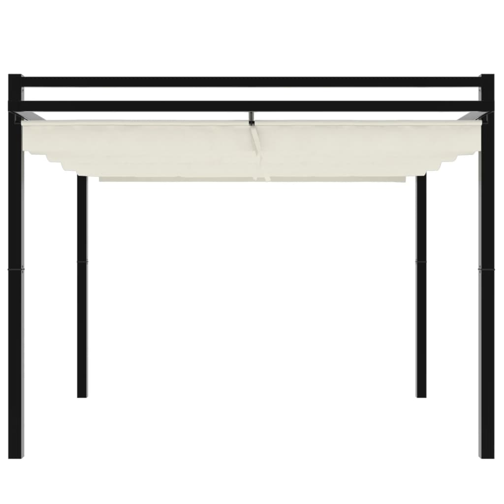 Gazebo da Giardino con Tetto Retrattile Crema 3x3m in Alluminio