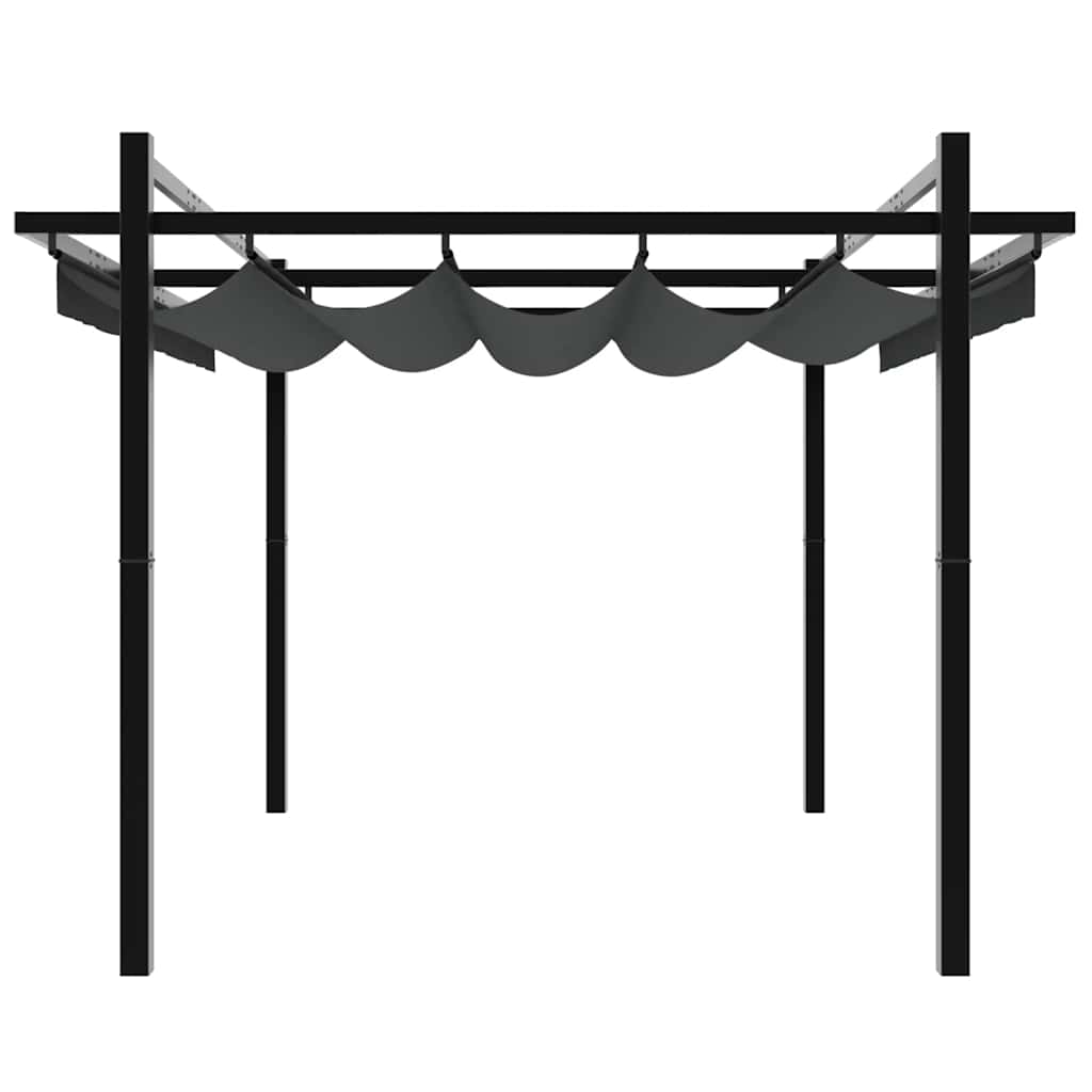 Gazebo Giardino con Tetto Retrattile Antracite 3x3 m Alluminio | homemem39