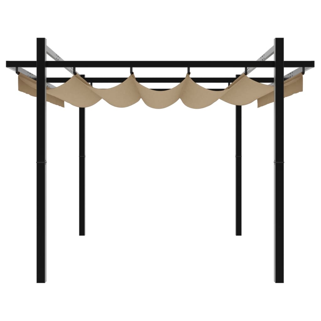 Gazebo da Giardino con Tetto Retrattile Tortora 3x3 m Alluminio | homemem39