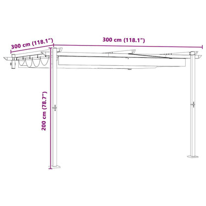 Gazebo 300 x 300 x 200 cm Crema Poliestere