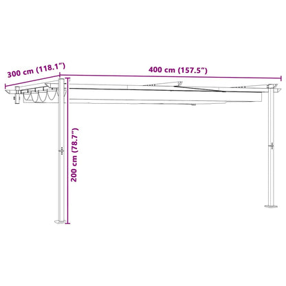 Gazebo 400 x 300 x 200 cm Crema Poliestere